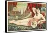 Semi-Nude Asian Woman with Fan-null-Framed Stretched Canvas
