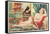 Semi-Nude Asian Woman with Gallah-null-Framed Stretched Canvas