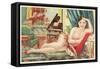 Semi-Nude Asian Woman with Gallah-null-Framed Stretched Canvas