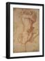 Semi-Nude Boy (Chalk on Paper)-Annibale Carracci-Framed Giclee Print