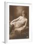 Semi-nude Woman with Dark Stockings and Pearls-null-Framed Art Print