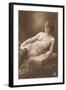 Semi-nude Woman with Dark Stockings and Pearls-null-Framed Art Print