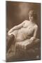 Semi-nude Woman with Dark Stockings and Pearls-null-Mounted Art Print