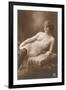 Semi-nude Woman with Dark Stockings and Pearls-null-Framed Art Print