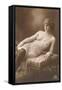 Semi-nude Woman with Dark Stockings and Pearls-null-Framed Stretched Canvas