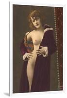 Semi-nude Woman with Robe-null-Framed Art Print