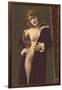 Semi-nude Woman with Robe-null-Framed Art Print