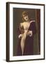 Semi-nude Woman with Robe-null-Framed Art Print