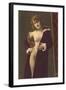 Semi-nude Woman with Robe-null-Framed Art Print