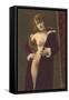 Semi-nude Woman with Robe-null-Framed Stretched Canvas