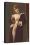 Semi-nude Woman with Robe-null-Stretched Canvas