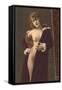 Semi-nude Woman with Robe-null-Framed Stretched Canvas