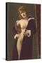 Semi-nude Woman with Robe-null-Stretched Canvas