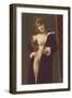 Semi-nude Woman with Robe-null-Framed Art Print