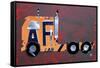 Semi Truck License Plate Art-Design Turnpike-Framed Stretched Canvas