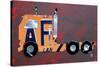 Semi Truck License Plate Art-Design Turnpike-Stretched Canvas