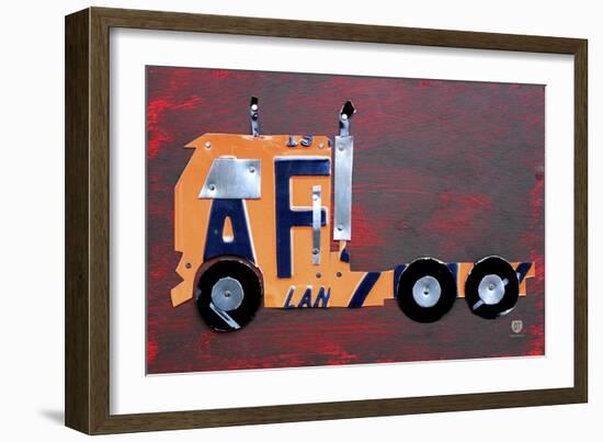 Semi Truck License Plate Art-Design Turnpike-Framed Giclee Print