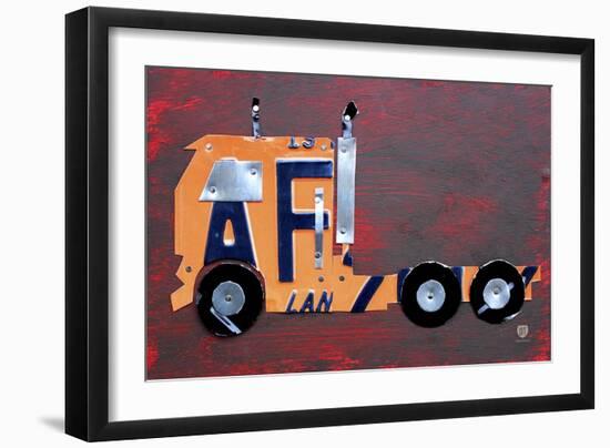 Semi Truck License Plate Art-Design Turnpike-Framed Giclee Print