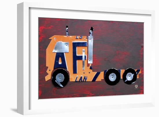 Semi Truck License Plate Art-Design Turnpike-Framed Giclee Print