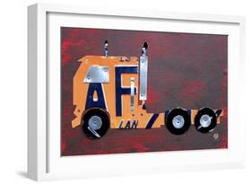 Semi Truck License Plate Art-Design Turnpike-Framed Giclee Print