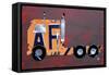 Semi Truck License Plate Art-Design Turnpike-Framed Stretched Canvas