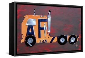 Semi Truck License Plate Art-Design Turnpike-Framed Stretched Canvas
