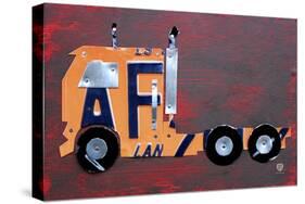 Semi Truck License Plate Art-Design Turnpike-Stretched Canvas