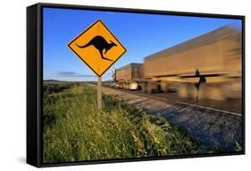 Semi Truck Speeding-null-Framed Stretched Canvas