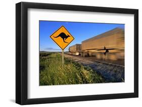 Semi Truck Speeding-null-Framed Photographic Print