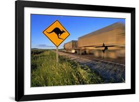 Semi Truck Speeding-null-Framed Photographic Print