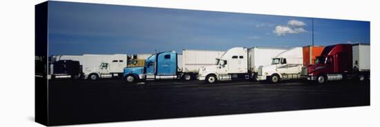 Semi-Trucks Parked on a Road, Ohio, USA-null-Stretched Canvas