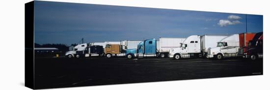 Semi-Trucks Parked on a Road, Ohio, USA-null-Stretched Canvas