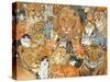 Semi Wild Cat Spread-Ditz-Stretched Canvas