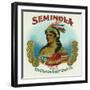 Seminola Brand Cigar Box Label-Lantern Press-Framed Art Print