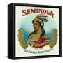 Seminola Brand Cigar Box Label-Lantern Press-Framed Stretched Canvas