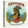 Seminola Brand Cigar Box Label-Lantern Press-Stretched Canvas