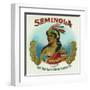 Seminola Brand Cigar Box Label-Lantern Press-Framed Art Print