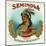 Seminola Brand Cigar Box Label-Lantern Press-Mounted Art Print