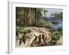 Seminoles Preparing to Ambush U.S. Troops Near Fort Scott during the First Seminole Wars, c.1817-null-Framed Giclee Print