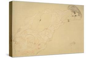 Seminude Lying on Her Stomach-Gustav Klimt-Stretched Canvas