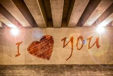 I Love You with Heart Painted as Graffiti-Semmick Photo-Photographic Print