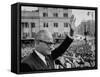 Sen. Barry Goldwater Waving to Crowd During Stop in Pres. Campaign Tour of Midwest-Alfred Eisenstaedt-Framed Stretched Canvas