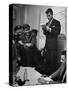 Sen. Election Night, John F Kennedy Listens to Brother Robert Read Returns as Ethel Listens, Boston-Yale Joel-Stretched Canvas