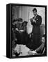 Sen. Election Night, John F Kennedy Listens to Brother Robert Read Returns as Ethel Listens, Boston-Yale Joel-Framed Stretched Canvas