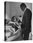 Sen. George Mcgovern Visiting Cesar Chavez-null-Stretched Canvas