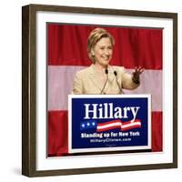 Sen. Hillary Clinton Addresses Supporters at the New York Women for Hillary Luncheon-null-Framed Photographic Print