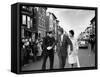 Sen. Jack Kennedy with Jackie, Walking Down Middle of the Street During Senate Re-Election Campaign-Carl Mydans-Framed Stretched Canvas