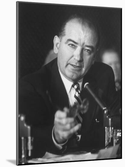 Sen. Joe McCarthy During Army-McCarthy Hearings-Hank Walker-Mounted Photographic Print