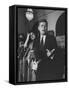 Sen. John F. Kennedy and His Wife Speaking-Ed Clark-Framed Stretched Canvas