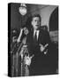 Sen. John F. Kennedy and His Wife Speaking-Ed Clark-Stretched Canvas